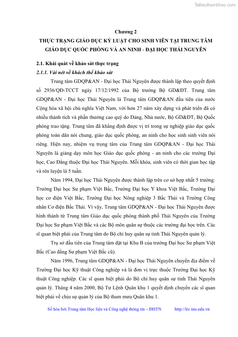 Luận văn thạc sĩ khoa học giáo dục Giáo dục kỷ luật cho sinh viên tại Trung tâm Giáo dục quốc phòng và an ninh - Đại học Thái Nguyên - 4 Trang 45