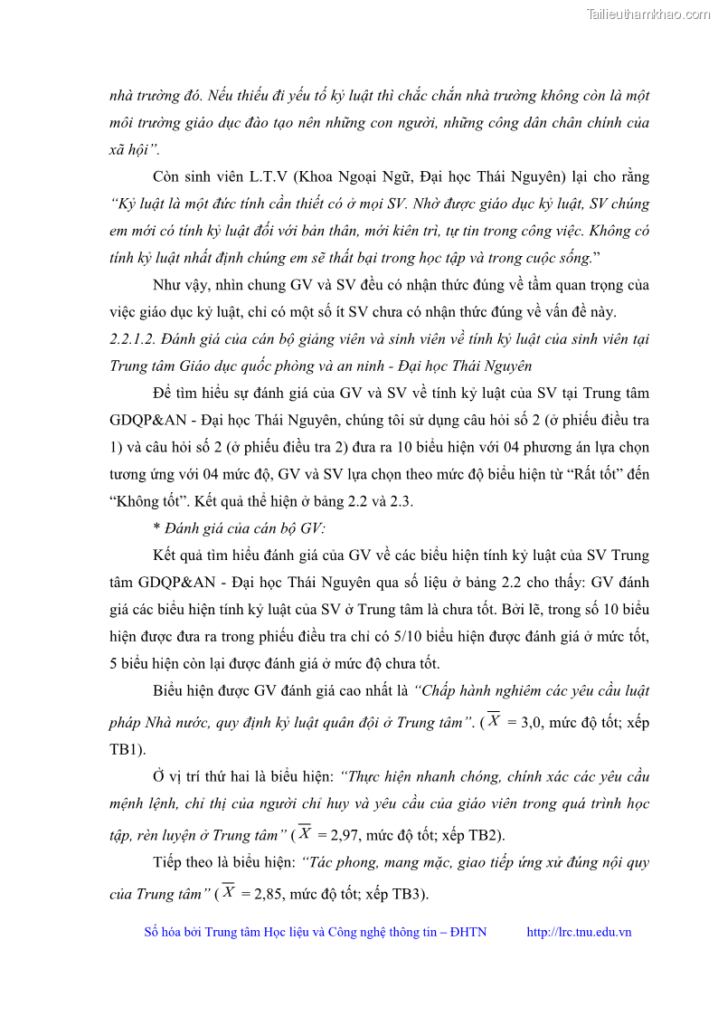 Luận văn thạc sĩ khoa học giáo dục Giáo dục kỷ luật cho sinh viên tại Trung tâm Giáo dục quốc phòng và an ninh - Đại học Thái Nguyên - 5 Trang 51