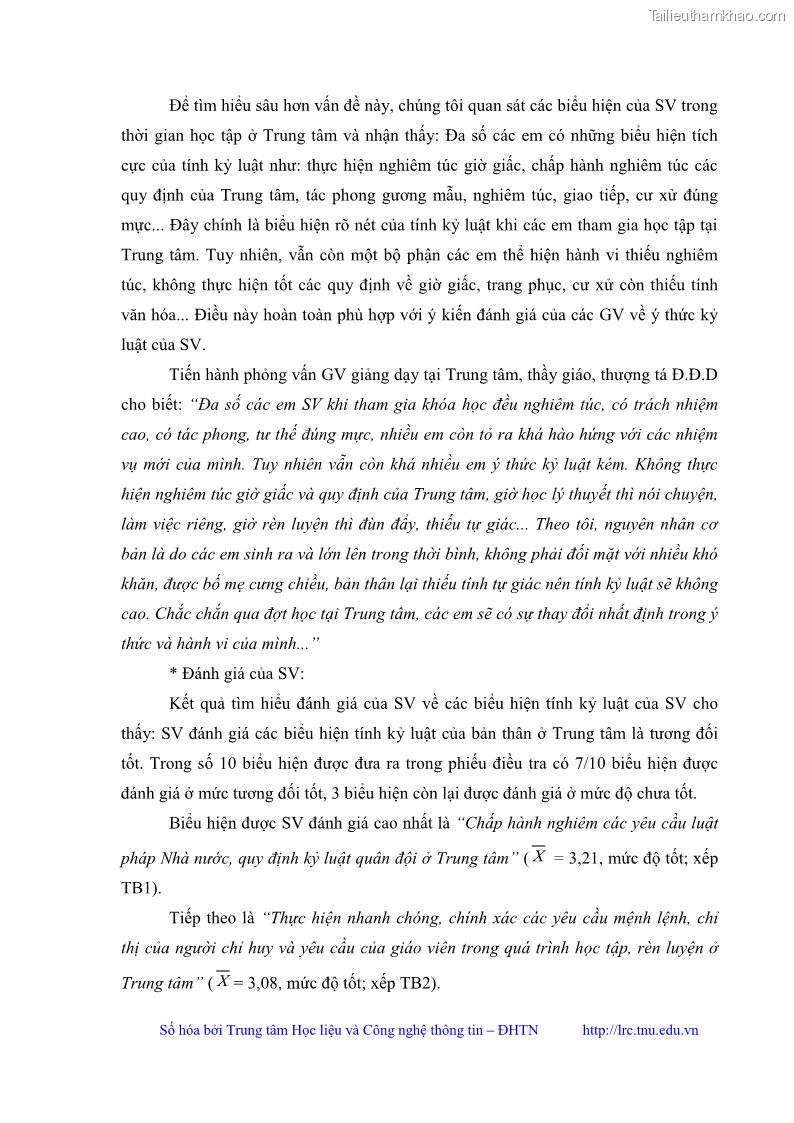 Luận văn thạc sĩ khoa học giáo dục Giáo dục kỷ luật cho sinh viên tại Trung tâm Giáo dục quốc phòng và an ninh - Đại học Thái Nguyên - 5 Trang 53