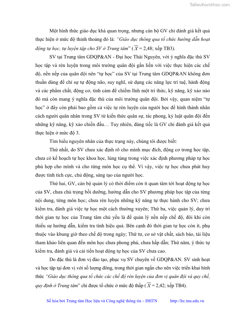 Luận văn thạc sĩ khoa học giáo dục Giáo dục kỷ luật cho sinh viên tại Trung tâm Giáo dục quốc phòng và an ninh - Đại học Thái Nguyên - 6 Trang 68