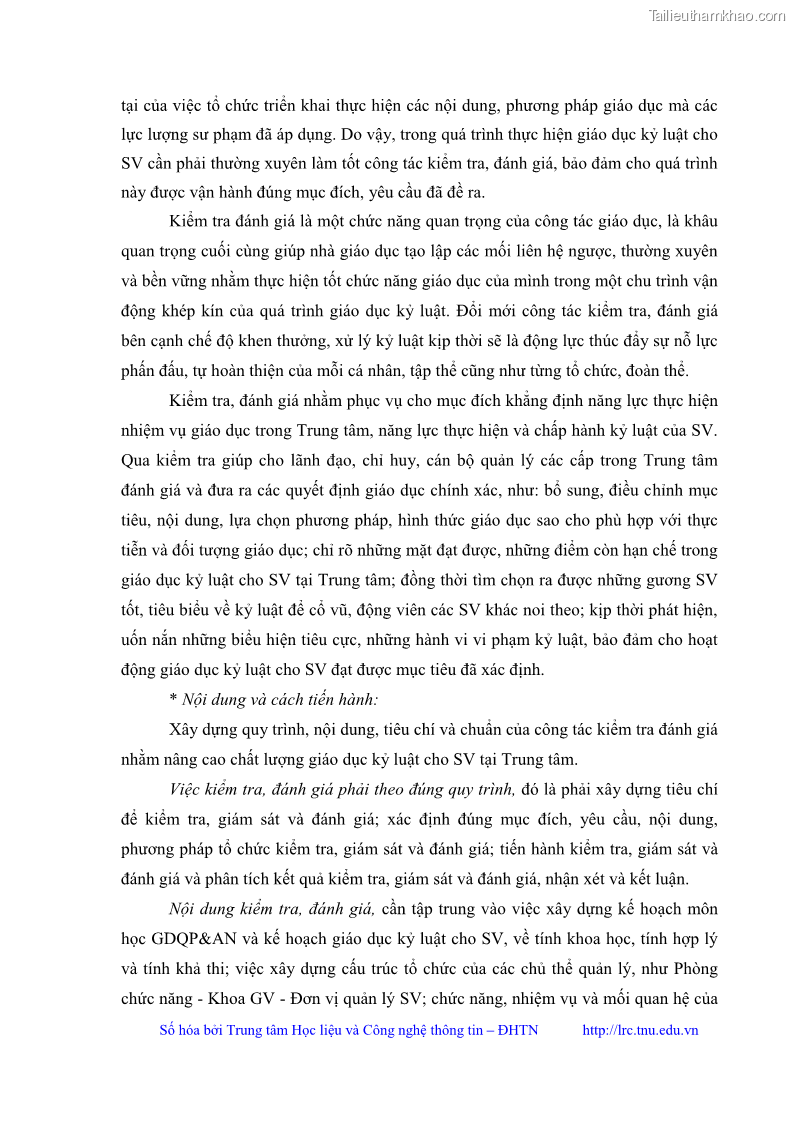 Luận văn thạc sĩ khoa học giáo dục Giáo dục kỷ luật cho sinh viên tại Trung tâm Giáo dục quốc phòng và an ninh - Đại học Thái Nguyên - 8 Trang 96