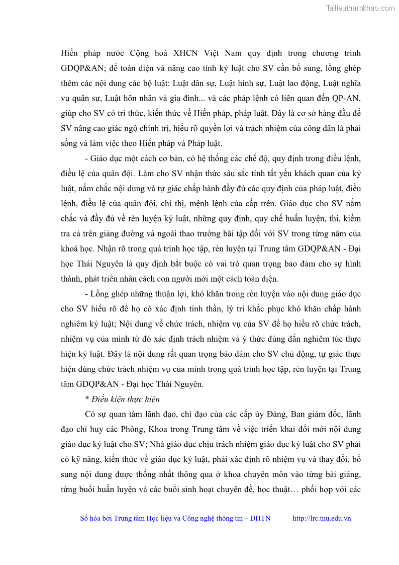 Luận văn thạc sĩ khoa học giáo dục Giáo dục kỷ luật cho sinh viên tại Trung tâm Giáo dục quốc phòng và an ninh - Đại học Thái Nguyên - 8 Trang 86