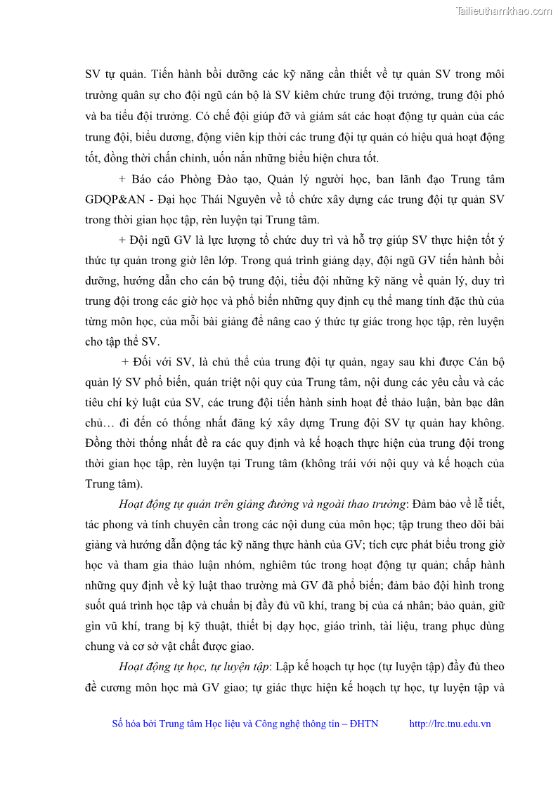 Luận văn thạc sĩ khoa học giáo dục Giáo dục kỷ luật cho sinh viên tại Trung tâm Giáo dục quốc phòng và an ninh - Đại học Thái Nguyên - 8 Trang 88