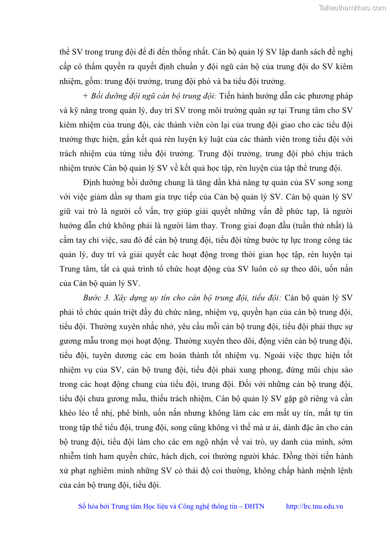 Luận văn thạc sĩ khoa học giáo dục Giáo dục kỷ luật cho sinh viên tại Trung tâm Giáo dục quốc phòng và an ninh - Đại học Thái Nguyên - 8 Trang 90