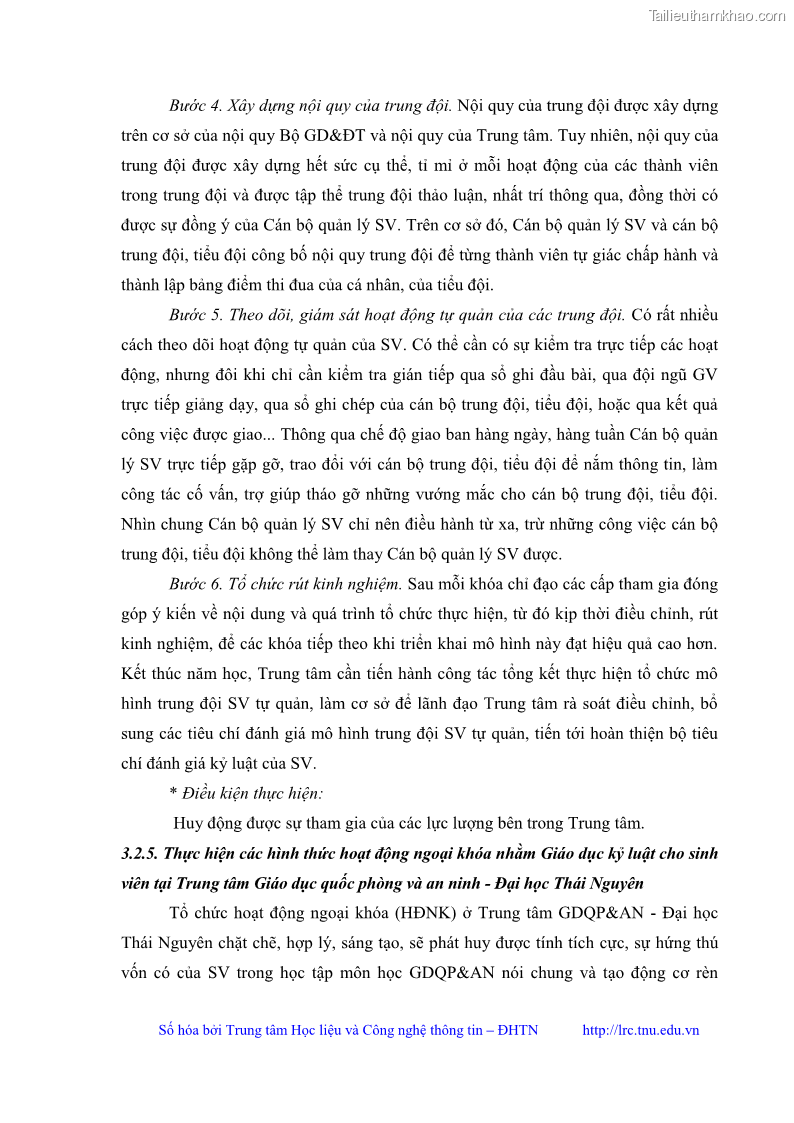 Luận văn thạc sĩ khoa học giáo dục Giáo dục kỷ luật cho sinh viên tại Trung tâm Giáo dục quốc phòng và an ninh - Đại học Thái Nguyên - 8 Trang 91