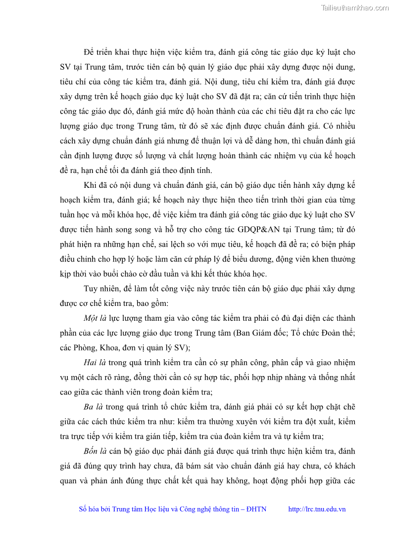 Luận văn thạc sĩ khoa học giáo dục Giáo dục kỷ luật cho sinh viên tại Trung tâm Giáo dục quốc phòng và an ninh - Đại học Thái Nguyên - 9 Trang 99
