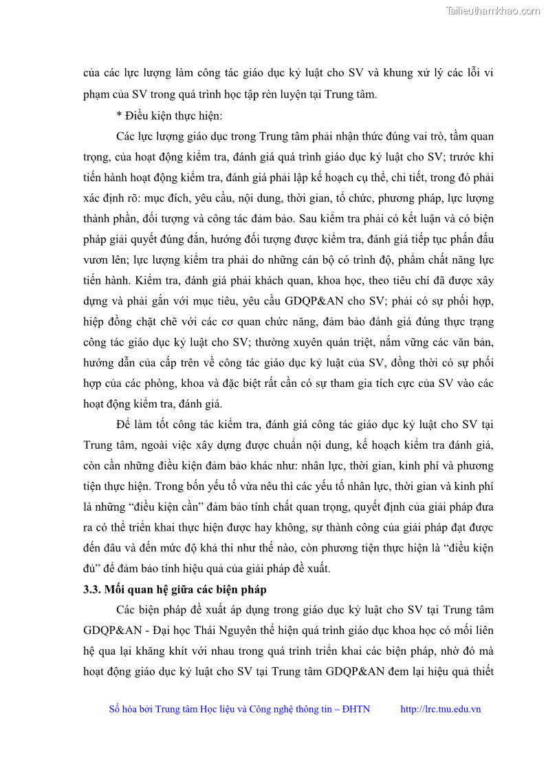 Luận văn thạc sĩ khoa học giáo dục Giáo dục kỷ luật cho sinh viên tại Trung tâm Giáo dục quốc phòng và an ninh - Đại học Thái Nguyên - 9 Trang 101