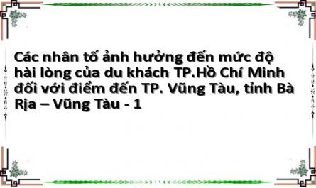 Các nhân tố ảnh hưởng đến mức độ hài lòng của du khách TP.Hồ Chí Minh đối với điểm đến TP. Vũng Tàu, tỉnh Bà Rịa – Vũng Tàu - 1