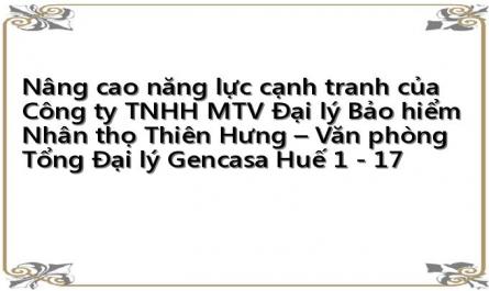 Nâng cao năng lực cạnh tranh của Công ty TNHH MTV Đại lý Bảo hiểm Nhân thọ Thiên Hưng – Văn phòng Tổng Đại lý Gencasa Huế 1 - 17