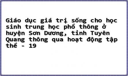 Giáo dục giá trị sống cho học sinh trung học phổ thông ở huyện Sơn Dương, tỉnh Tuyên Quang thông qua hoạt động tập thể - 19