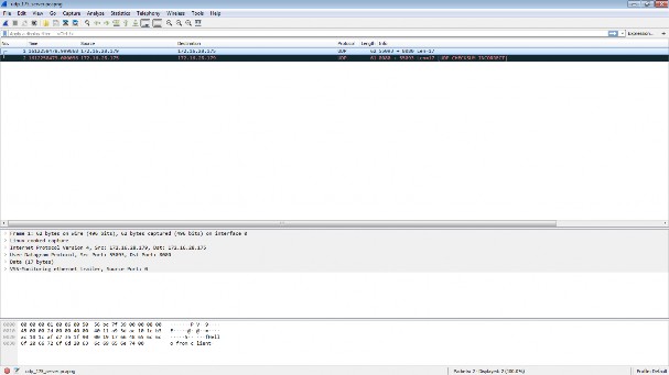Hình 3 6 Danh sách gói tin UDP gửi nhận tại cổng biên dịch 3 4 2 Luồng xử lý khi 1