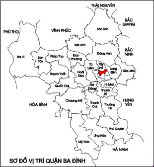 Hình 2 1 Sơ đồ vị trí quận Ba Đình Quận Ba Đình có vị trí địa lý Phía 1