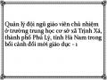 Quản lý đội ngũ giáo viên chủ nhiệm ở trường trung học cơ sở xã Trịnh Xá, thành phố Phủ Lý, tỉnh Hà Nam trong bối cảnh đổi mới giáo dục