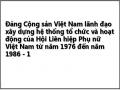 Đảng Cộng sản Việt Nam lãnh đạo xây dựng hệ thống tổ chức và hoạt động của Hội Liên hiệp Phụ nữ Việt Nam từ năm 1976 đến năm 1986