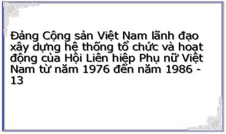 Đảng Cộng sản Việt Nam lãnh đạo xây dựng hệ thống tổ chức và hoạt động của Hội Liên hiệp Phụ nữ Việt Nam từ năm 1976 đến năm 1986 - 13