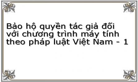 Bảo hộ quyền tác giả đối với chương trình máy tính theo pháp luật Việt Nam - 1