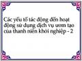 Các yếu tố tác động đến hoạt động sử dụng dịch vụ ươm tạo của thanh niên khởi nghiệp - 2