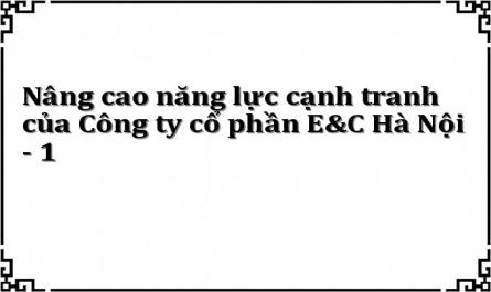 Nâng cao năng lực cạnh tranh của Công ty cổ phần E&C Hà Nội - 1