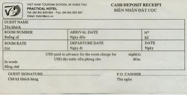 2 5 Phiếu đặt buồng có bảo đảm 2 6 Phiếu theo dõi dịch vụ của khách 2 7 2