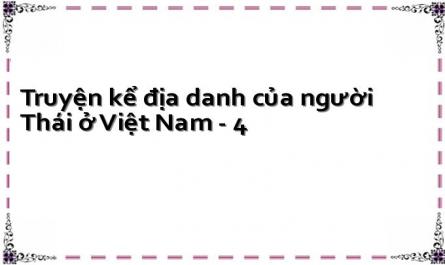 Truyện Kể Địa Danh Của Người Thái Ở Việt Nam