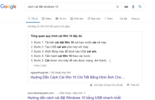 Hình 2 Google đề xuất kết quả cho câu truy vấn dạng How to query Trong thực tế 7