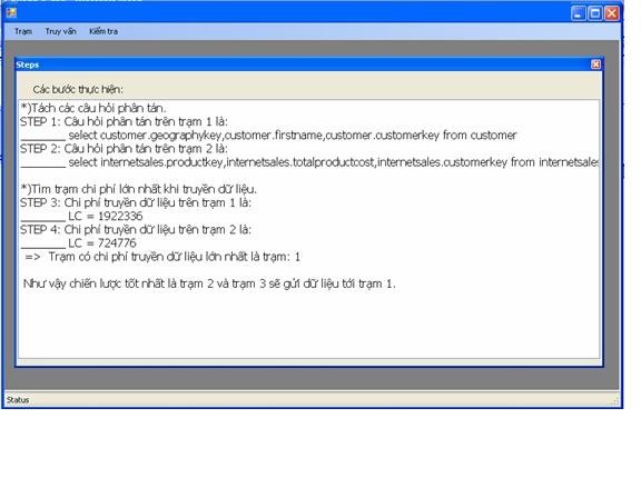 Thử nghiệm 2 Truy vấn với câu hỏi như sau Select Customer GeographyKey Customer 9