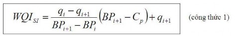 Trong đó BPi Nồng độ giới hạn dưới của giá trị thông số quan trắc được 1