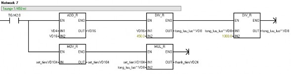 Giải thích network 7 sử dụng các phép tính để tính toán giá trị tiền theo 7