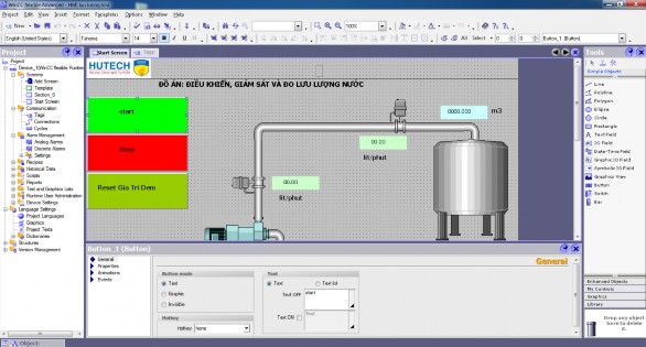 Hình 3 12 Chức năng Button trong WinCC flexible b I O field Là mục nhập và xuất dữ 7