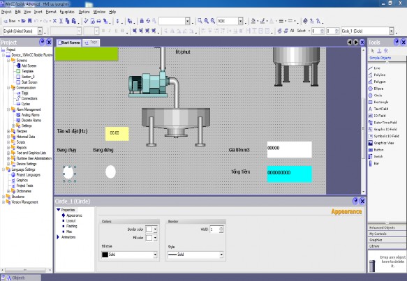 Hình 3 14 Thiết lập đèn báo hiệu trong WinCC flexible Có thể thay đổi hiệu 9