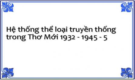 Vị Thế Của Các Thể Truyền Thống Trong “Bảng” Thể Thơ Của Thơ Mới