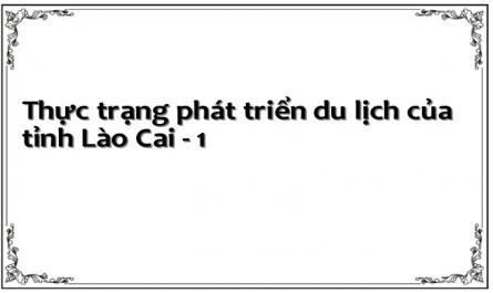 Thực trạng phát triển du lịch của tỉnh Lào Cai - 1