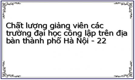 Chất lượng giảng viên các trường đại học công lập trên địa bàn thành phố Hà Nội - 22