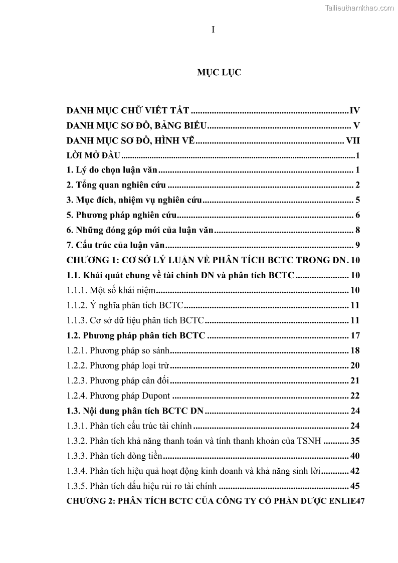 Luận văn thạc sĩ kế toán Phân tích báo cáo tài chính của Công ty Cổ phần Dược Enlie - 1 Trang 5