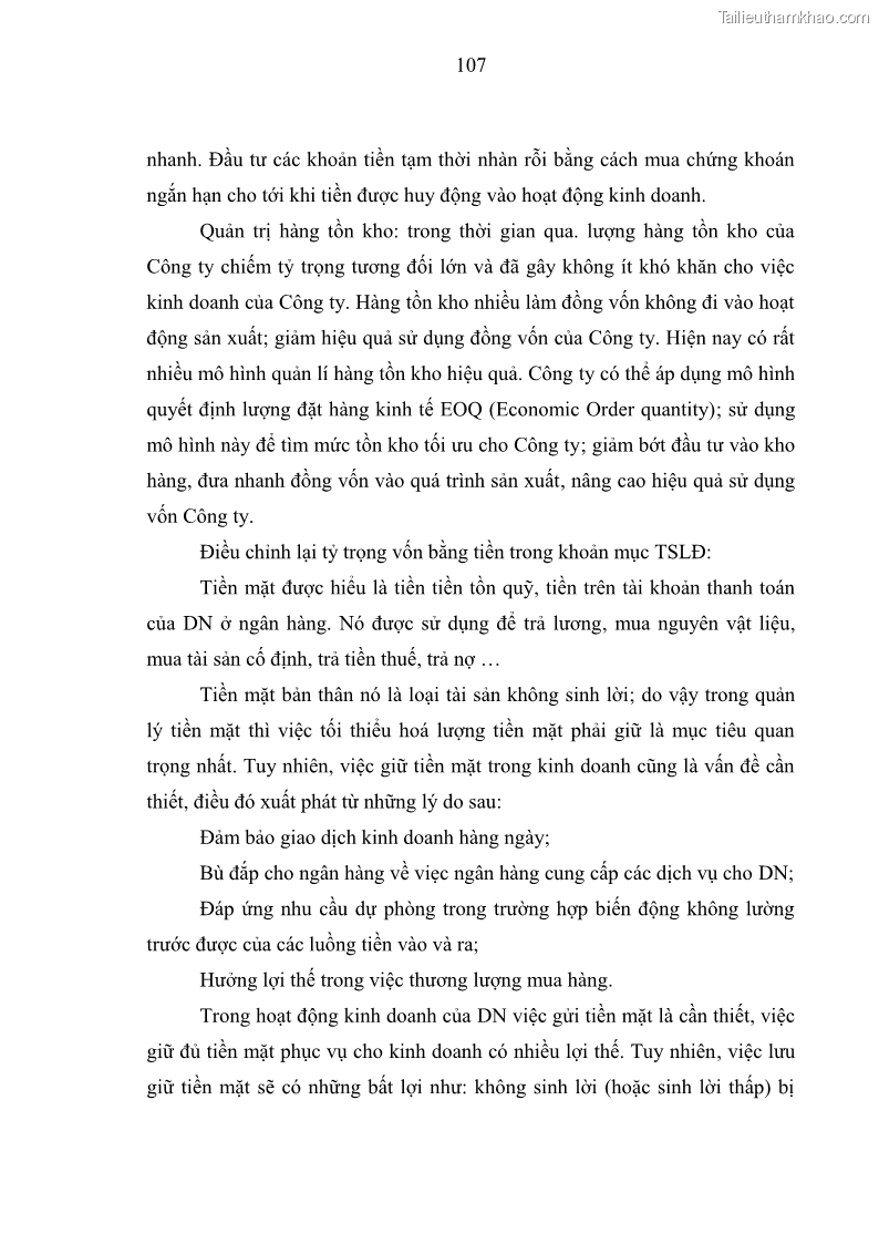 Luận văn thạc sĩ kế toán Phân tích báo cáo tài chính của Công ty Cổ phần Dược Enlie - 10 Trang 119