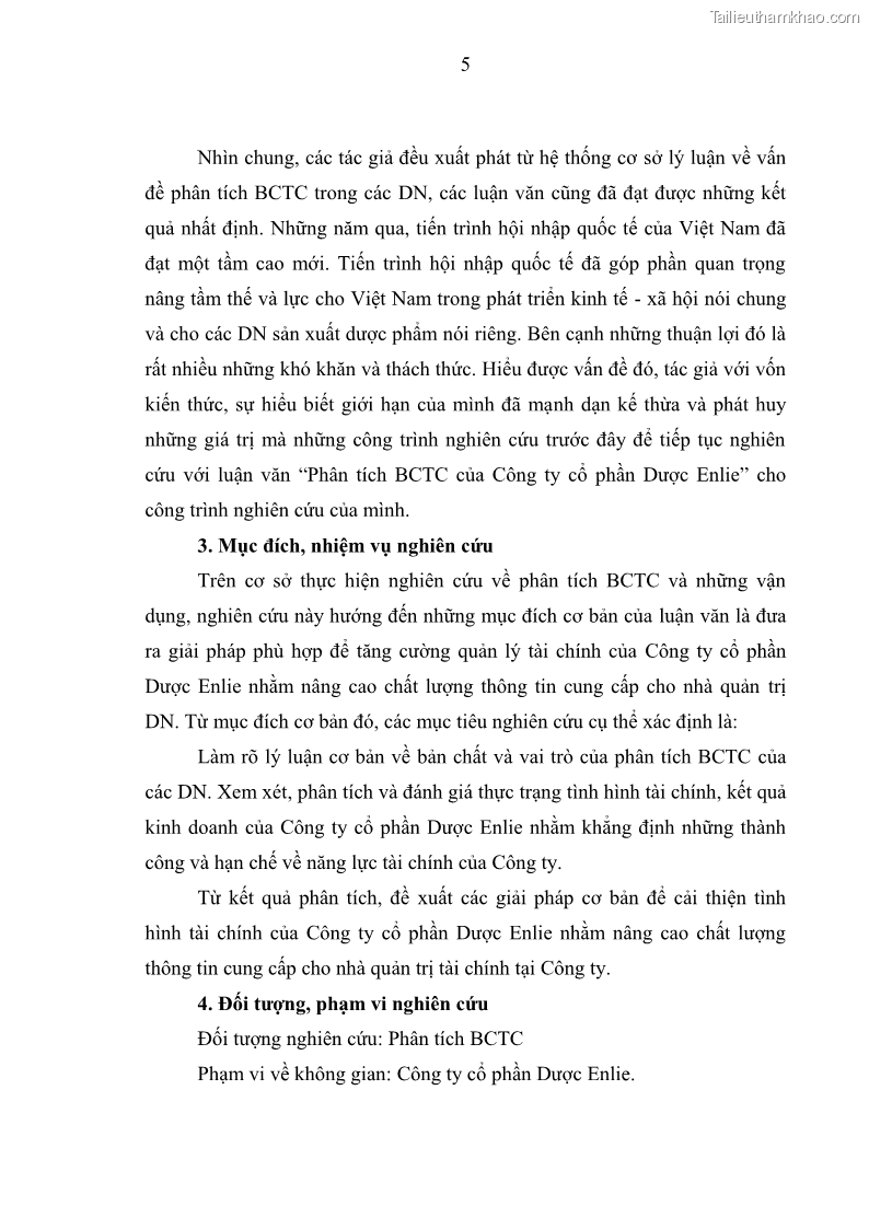 Luận văn thạc sĩ kế toán Phân tích báo cáo tài chính của Công ty Cổ phần Dược Enlie - 2 Trang 16