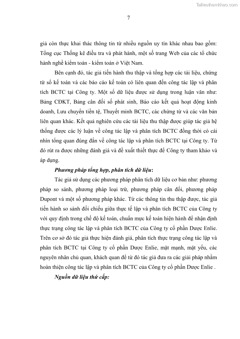 Luận văn thạc sĩ kế toán Phân tích báo cáo tài chính của Công ty Cổ phần Dược Enlie - 2 Trang 18