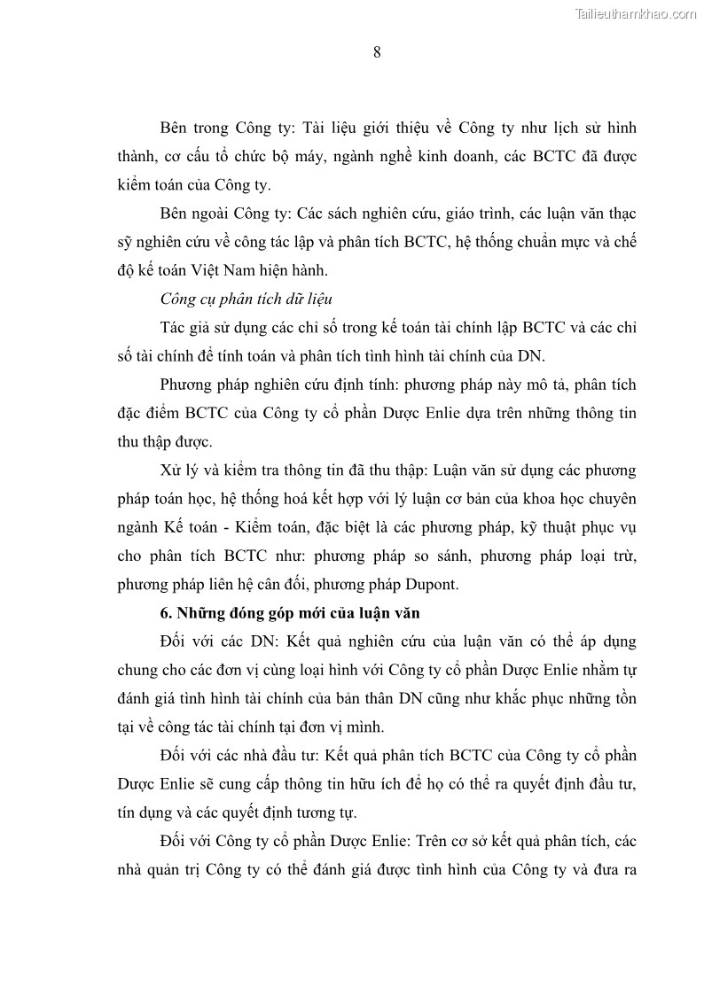 Luận văn thạc sĩ kế toán Phân tích báo cáo tài chính của Công ty Cổ phần Dược Enlie - 2 Trang 19