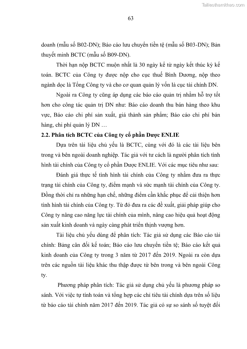 Luận văn thạc sĩ kế toán Phân tích báo cáo tài chính của Công ty Cổ phần Dược Enlie - 7 Trang 74