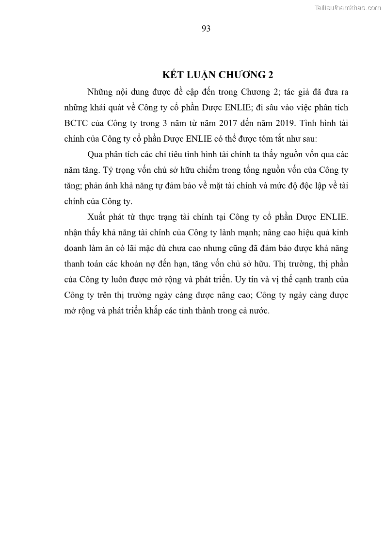 Luận văn thạc sĩ kế toán Phân tích báo cáo tài chính của Công ty Cổ phần Dược Enlie - 9 Trang 105