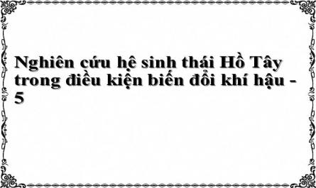 Nghiên Cứu Về Tác Động Của Biến Đổi Khí Hậu Đối Với Hồ Đô Thị Ở Việt Nam