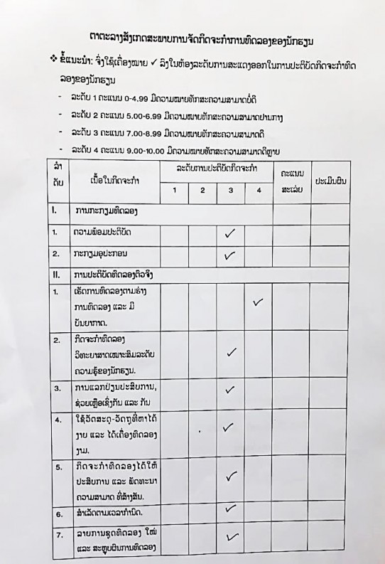10 Bảng mẫu GV  bảng kiểm quan sát tình trạng tổ chức thực hành TN của SV 29