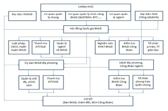 Hình 1 5 Hệ thống tổ chức quản lý an toàn vệ sinh lao động tại Việt Nam 2