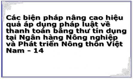 Các biện pháp nâng cao hiệu quả áp dụng pháp luật về thanh toán bằng thư tín dụng tại Ngân hàng Nông nghiệp và Phát triển Nông thôn Việt Nam - 14