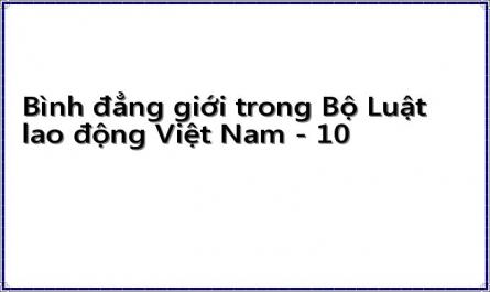 Bình đẳng giới trong Bộ Luật lao động Việt Nam - 10
