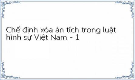 Chế định xóa án tích trong luật hình sự Việt Nam - 1