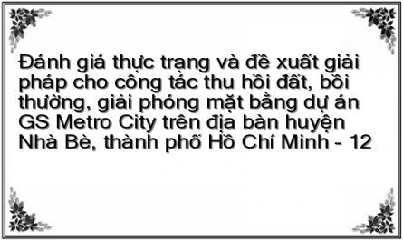 Đánh giá thực trạng và đề xuất giải pháp cho công tác thu hồi đất, bồi thường, giải phóng mặt bằng dự án GS Metro City trên địa bàn huyện Nhà Bè, thành phố Hồ Chí Minh - 12