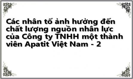 Các nhân tố ảnh hưởng đến chất lượng nguồn nhân lực của Công ty TNHH một thành viên Apatit Việt Nam - 2