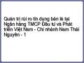 Quản trị rủi ro tín dụng bán lẻ tại Ngân hàng TMCP Đầu tư và Phát triển Việt Nam - Chi nhánh Nam Thái Nguyên - 1