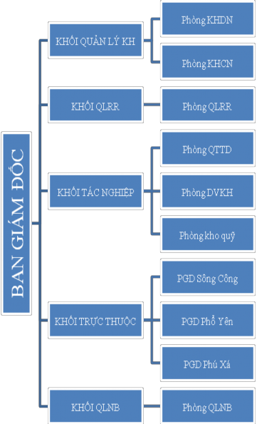 Hình 3 1 Sơ đồ mô hình tổ chức của BIDV Nam Thái Nguyên Nguồn BIDV Nam Thái 1